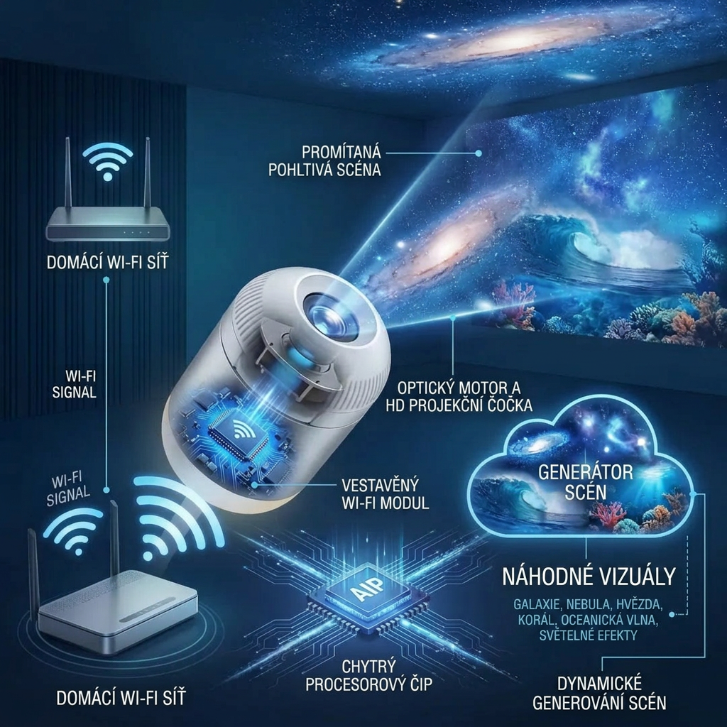 🌌 Projektor nočního osvětlení Comauo® — chytré dynamické 5D světlo do ložnice i dětského pokoje 🧸